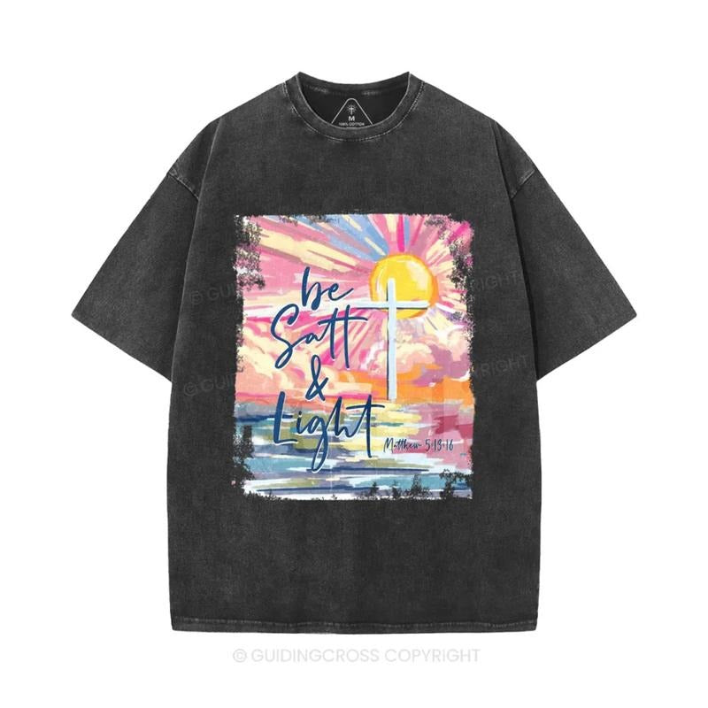 Be Salt And Light Comfort Color TShirt Casual Streetstyle Crew Neck Short Sleeve T-Shirt Trendy Tops for Women for Men...