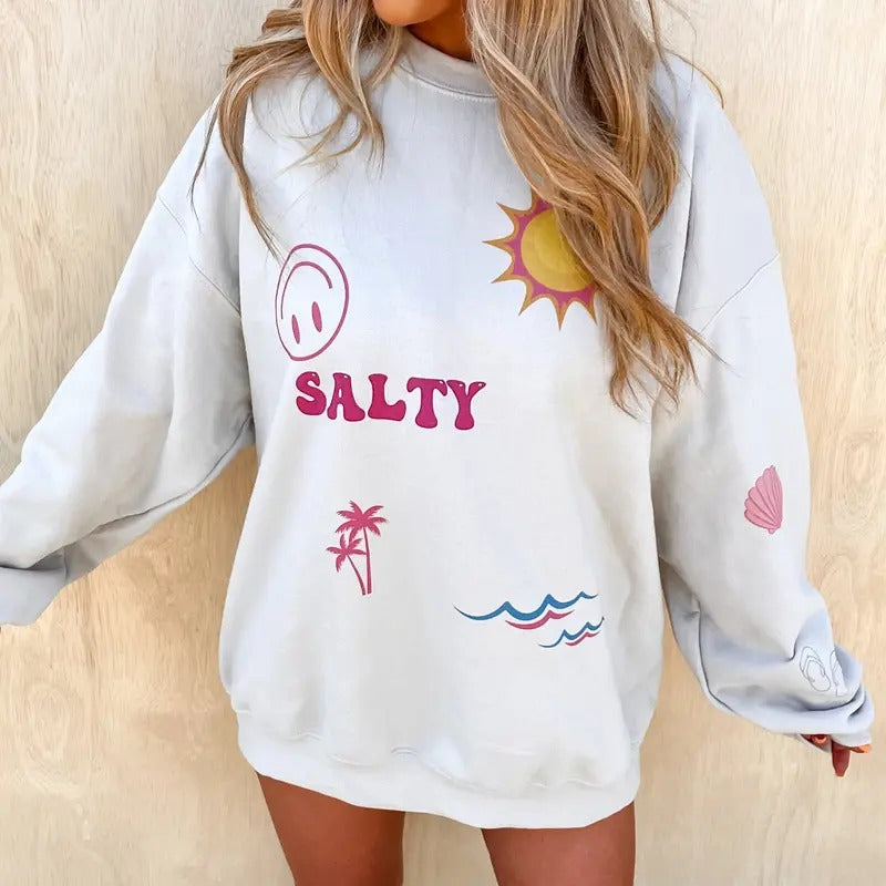 Beachy Sticker Trend Graphic Sweatshirt T-Shirts, Hoodie | UrbanDripWear.com