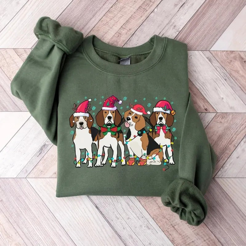 Beagle Christmas Sweater, Christmas Shirt, Beagle Lover Shirt, Dog Christmas Shirt, Holiday Sweater, Beagle Mom Shirt,...