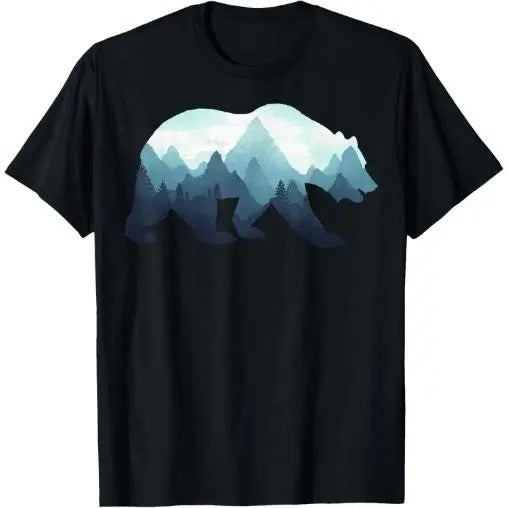 Bear Double Exposure Surreal Wildlife Animal T-Shirt Made in USA Hoodie, Sweatshirt | UrbanDripWear.com