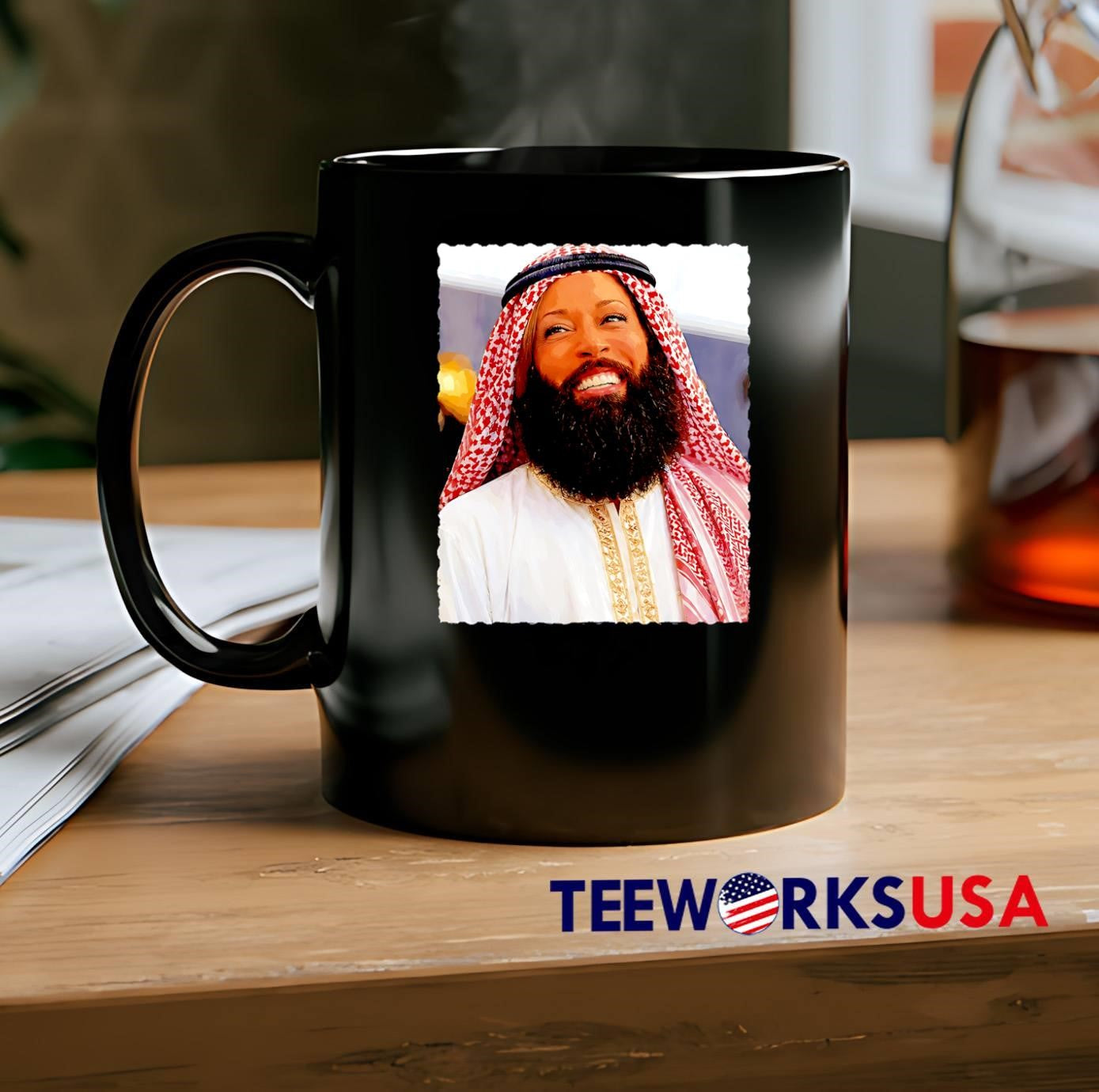 Bearded Man Smiling In Traditional Attire Graphic T-Shirt