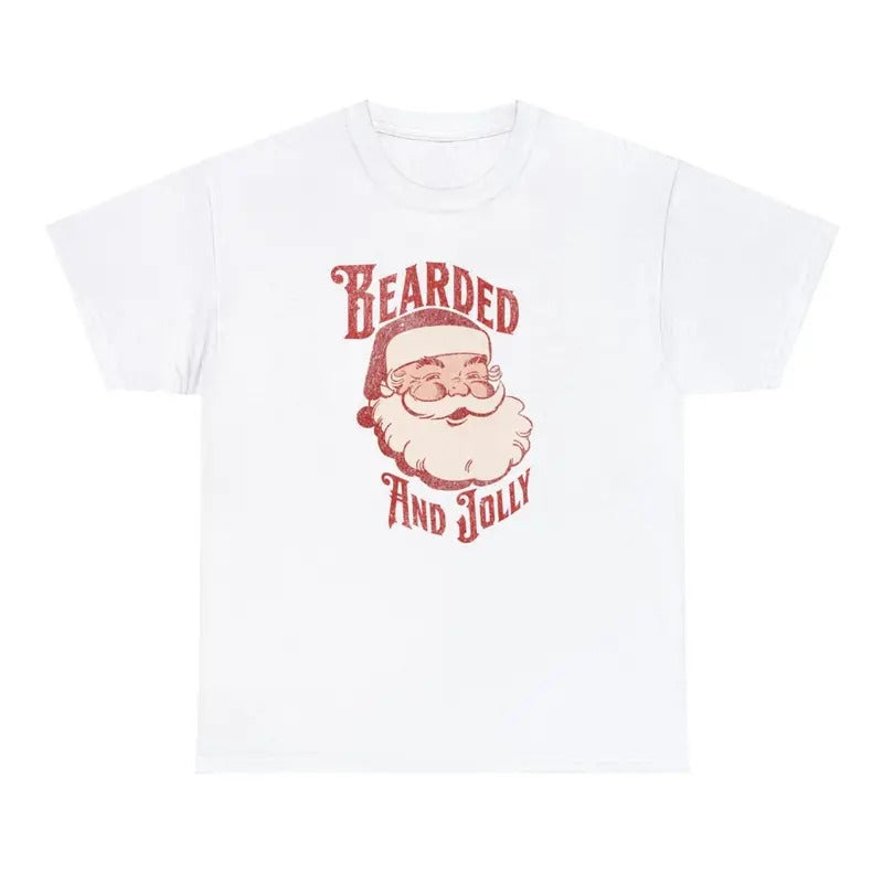 Bearded and Jolly Christmas T-shirt, Beard T-shirt - Funny Christmas T-shirt Hoodie, Sweatshirt | UrbanDripWear.com
