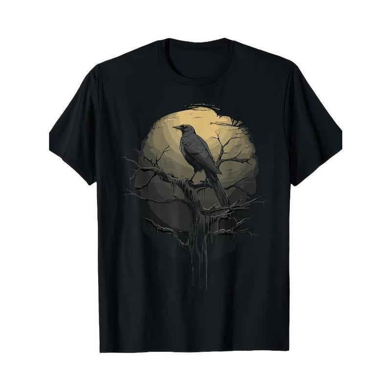 Beautiful Black Crow Raven Bird Silhouette T-Shirt Made in USA Hoodie, Sweatshirt | UrbanDripWear.com