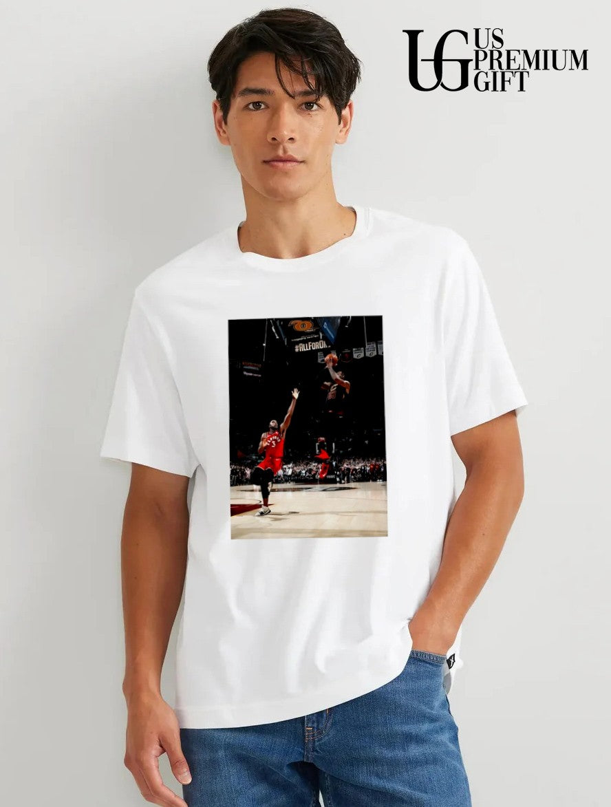Bebron hitting game winner over OG Anunoby shirt