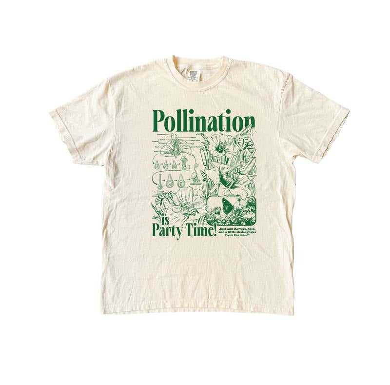 Bee Pollination Vintage T-Shirt, Retro Comfort Colors Flower Graphic Tee, 90s Botanical Science Nature Shirt Hoodie,...
