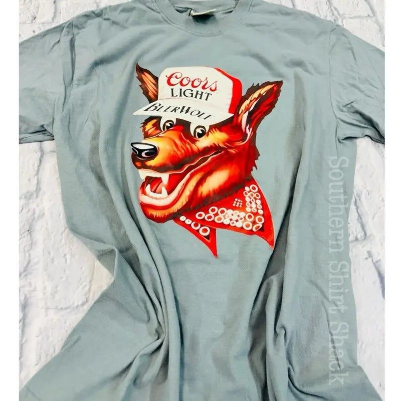 Beer Wolf T shirt  | Granite comfort colors t shirt | Western Beer shirt Hoodie, Sweatshirt | UrbanDripWear.com