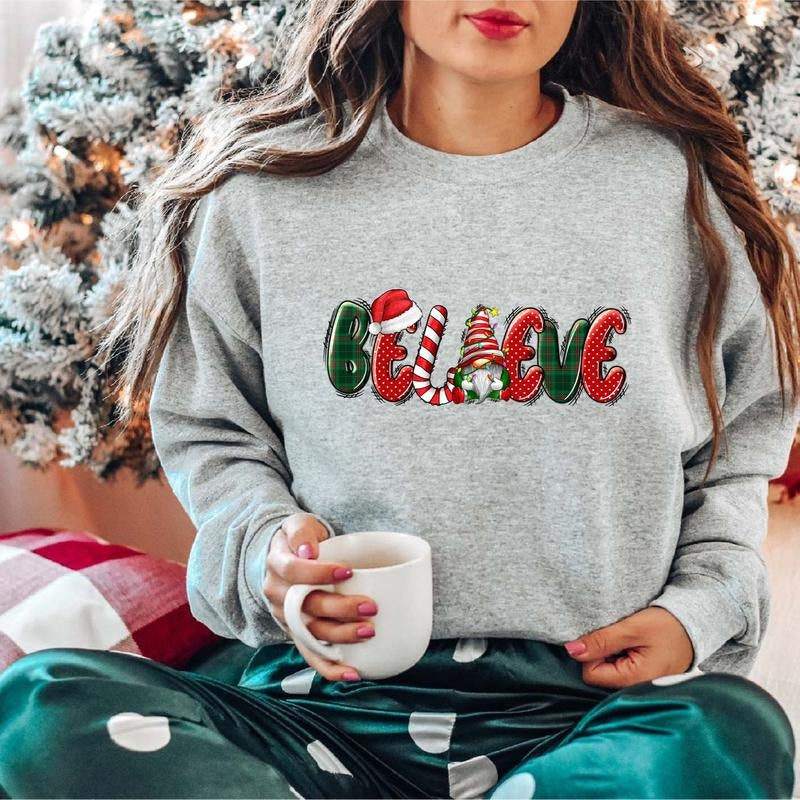 Believe Sweatshirt, Unisex Christmas Hoodie, Believe Sweater For Winter Holiday, Family Christmas Outfit, Holiday Gift...