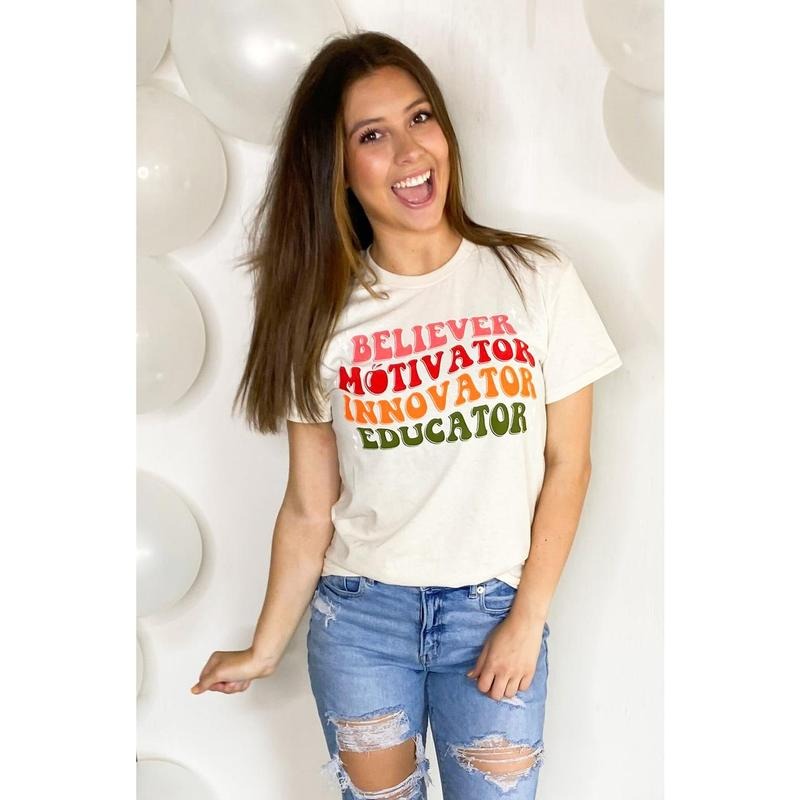 Believer, Motivator, Innovator, Educator Teacher T-Shirt Hoodie, Sweatshirt | UrbanDripWear.com