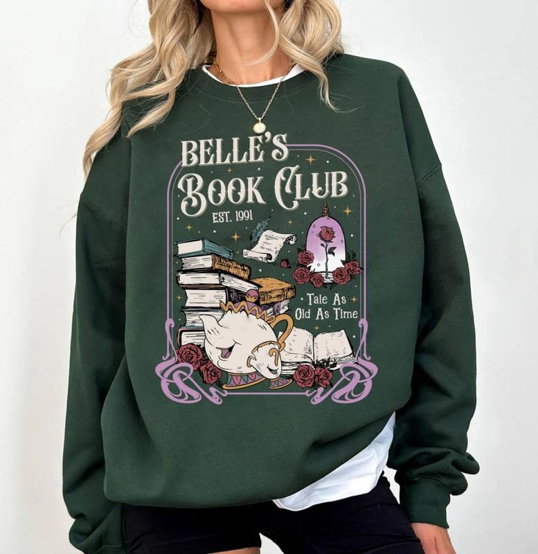 Belles Book Club Tee Shirt, Tale As Old As Time Belles Book Cafe Shirt, Princess Book Club Sweatshirt, Princess Reading...