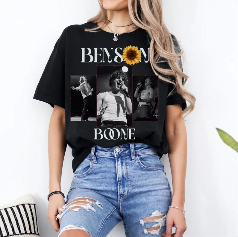 Benson Boone Concert Tee - Soft Unisex T-shirt - Grab Now! Cotton Fabric Hoodie, Sweatshirt | UrbanDripWear.com