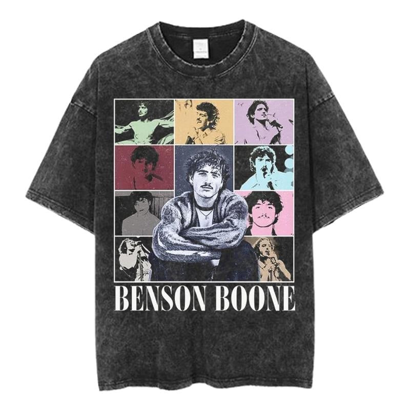 Benson Boone Pop Art Collage Graphic Tee, Color Block Concert Portrait Shirt, Retro Music Streetwear, Unisex Viral TikTok...