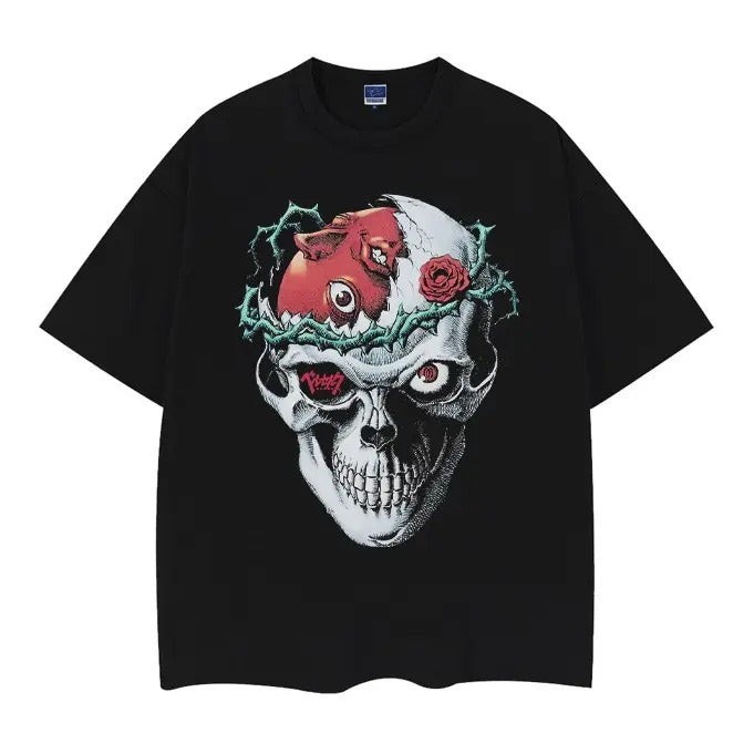 Berserk "Behelit Skull" Heavyweight Vintage Tee 100% Cotton Oversized Anime T-shirt Original Design with DTG Printing...