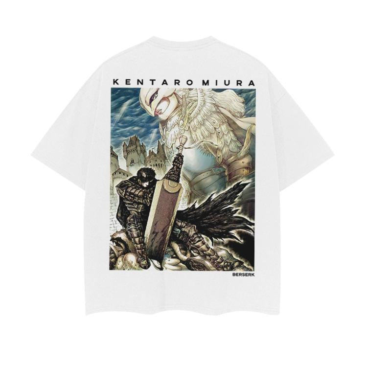 Berserk "Black and White" Heavyweight Vintage Tee 100% Cotton OVERSIZED Anime T-shirt Menswear Top printed shirts vintage...