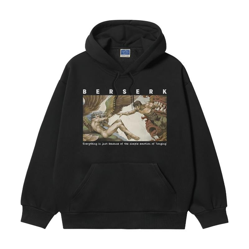 Berserk "Creating Guts" Heavyweight Vintage Hoodie Cotton Blend Classic Anime Sweatshirt Menswear Tops Casual Long Sleeve...