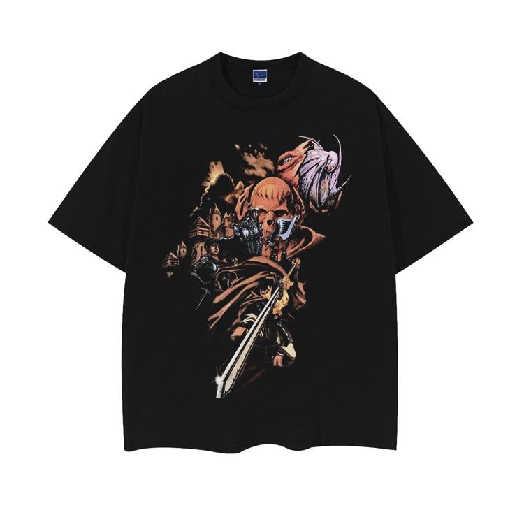 Berserk "Fate" Heavyweight Vintage Tee 100% Cotton OVERSIZED Anime T-shirt Menswear Top vintage tops cotton tops Casual...