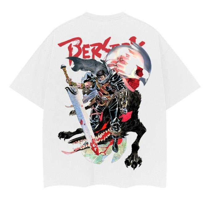 Berserk "Guts' Resolve" Heavyweight Vintage Tee 100% Cotton OVERSIZED Anime T-shirt Men's Casual Cotton T-Shirt Menswear...