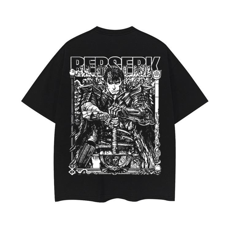 Berserk "Guts Ready for Battle" Heavyweight Vintage Tee 100% Cotton OVERSIZED Anime T-shirt Menswear Top Crew Necks...