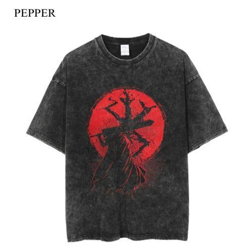 Berserk Guts Full BloodMoon Manga Harajuku Streetwear Anime Graphic Tee Shirt, Vintage T-Shirt  -Men Shortsleeve T-Shirt...