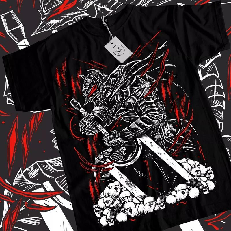 Berserk T-shirt Manga Strip Guts Berserker Armour Anime Black shirt ALL SIZES Hoodie, Sweatshirt | UrbanDripWear.com
