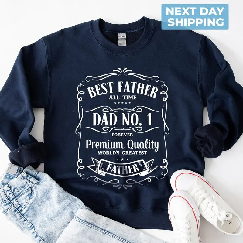 Best Father Sweatshirt, Best Dad Shirt, Dad Gift, Gift for Dad, Father's Day Shirt Cotton Menswear Hoodie | UrbanDripWear.com