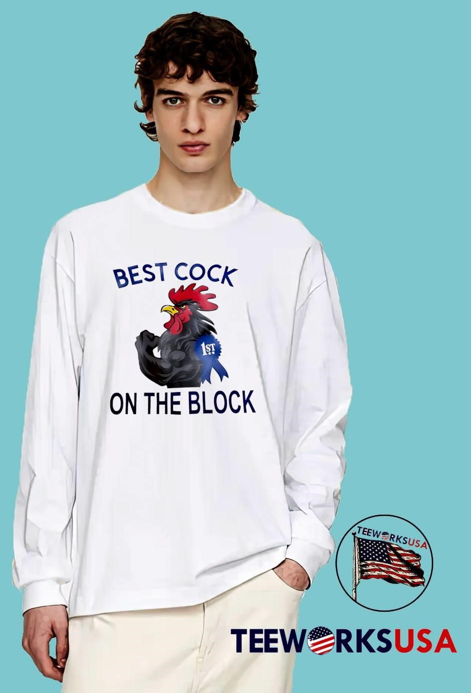 on the Block Muscular Rooster Award shirt