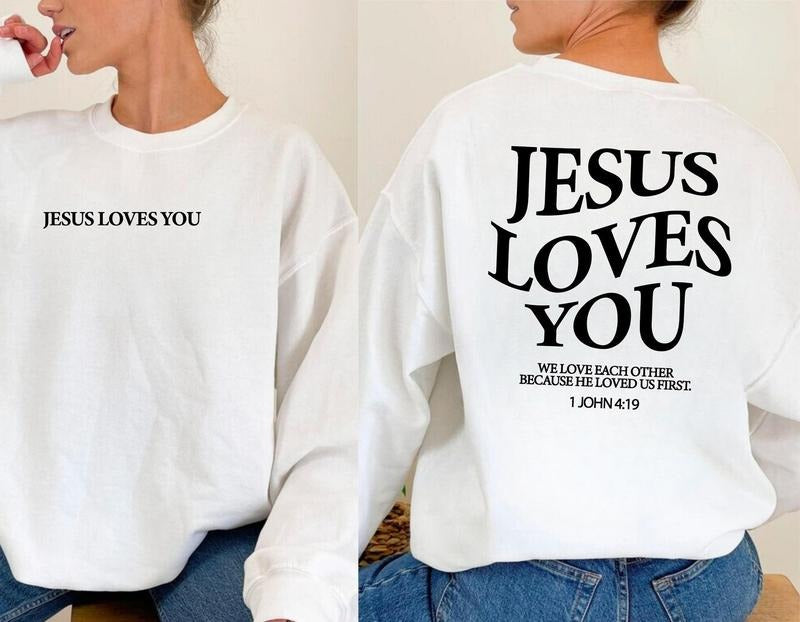 Bible Study Sweatshirt, Christian Sweatshirt, Jesus Hoodie, Christian Hoodie, Jesus Loves You Sweatshirt, Christian Gift,...