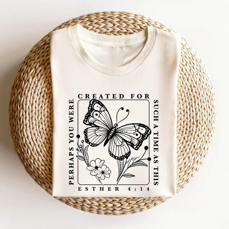 Bible Verse Shirt Esther 414 T-shirt Christian Shirt Christian Gift Religion Clothing Church Shirt Religion Gift Cute...