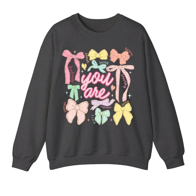 Bible You Are Bow sweatshirt, You Are Strong Kind Enough, Bible Bow sweater, Christian Tee Hoodie | UrbanDripWear.com