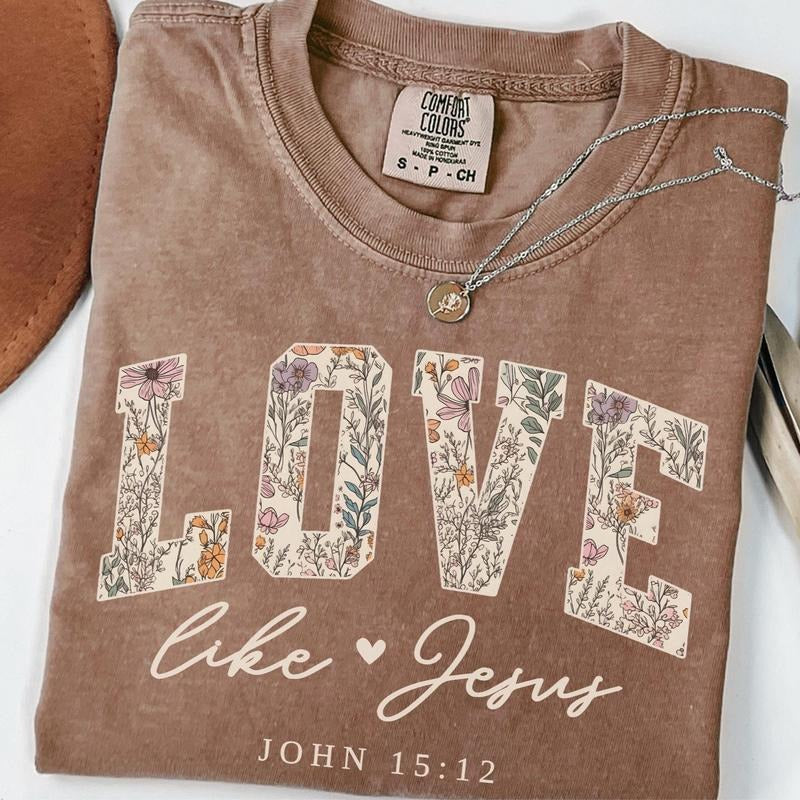 Bible verse Comfort Colors shirt, Cute Christian shirt for women Jesus Bible Verse T-Shirt Religious Outfit, Religion T...