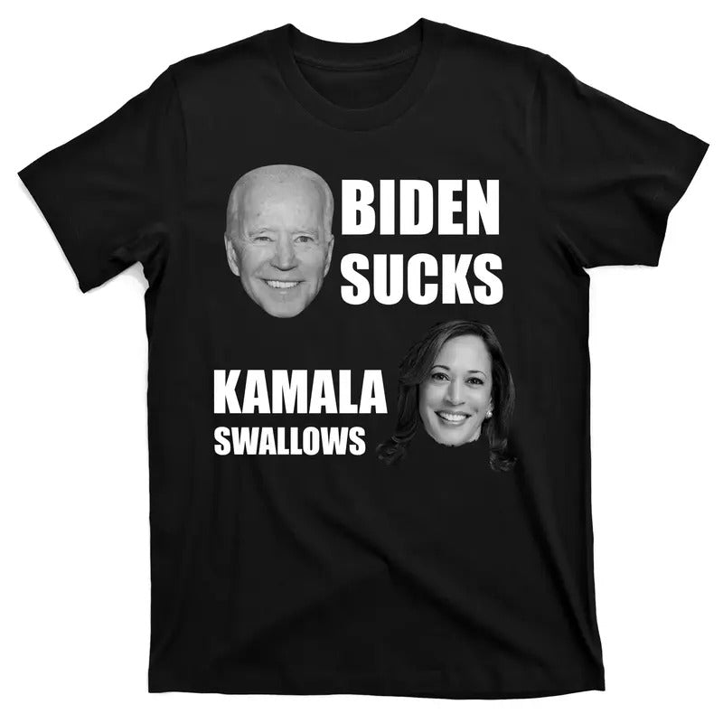 Biden Sucks Kamala Swallows Donald Trump 2024 T-Shirt Hoodie, Sweatshirt | UrbanDripWear.com