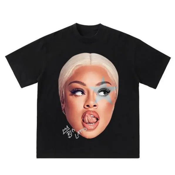 Big Face Lattooo Blue Star Graphic Rap Shirt Hoodie, Sweatshirt | UrbanDripWear.com