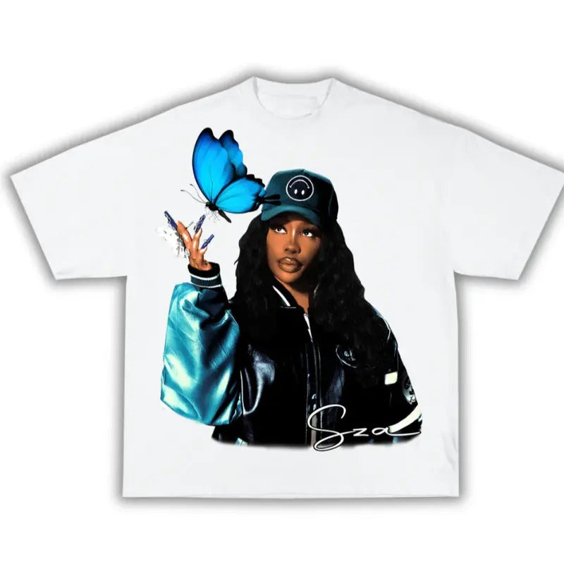 Big Face SZA Solana T-Shirt Classic Cotton Top Hoodie, Sweatshirt | UrbanDripWear.com