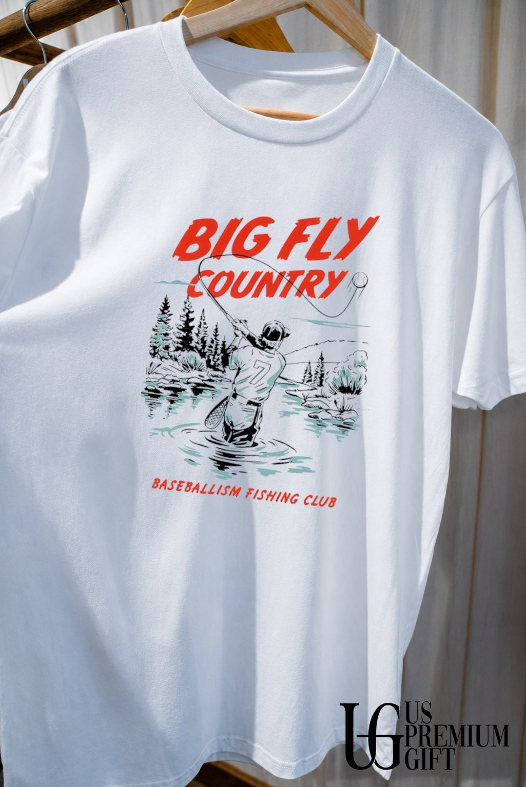Big Fly Country fishing baseball shirt
