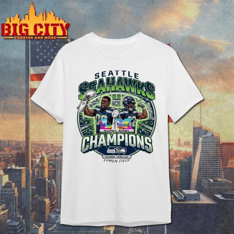 Big LX Game Football 2026 Seahawks Seattle Champions Shirt