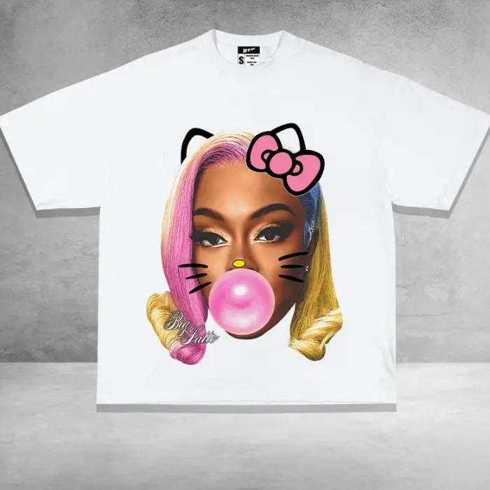 Big Lattoo BUBBLE GUM Tee Shirt Kitty, Graphic Tee Craze Hoodie, Sweatshirt | UrbanDripWear.com