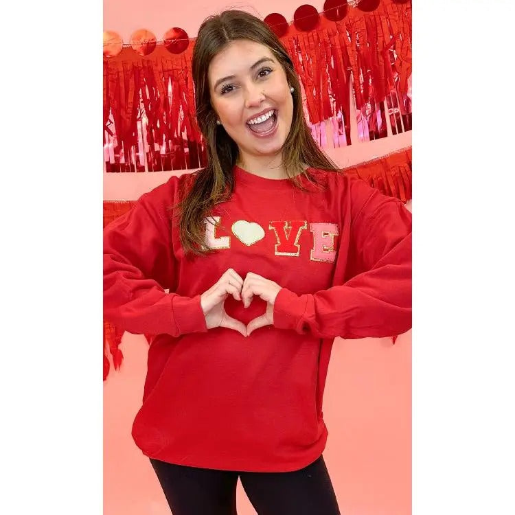 Big Letter Heart Sweatshirt T-Shirts, Hoodie | UrbanDripWear.com