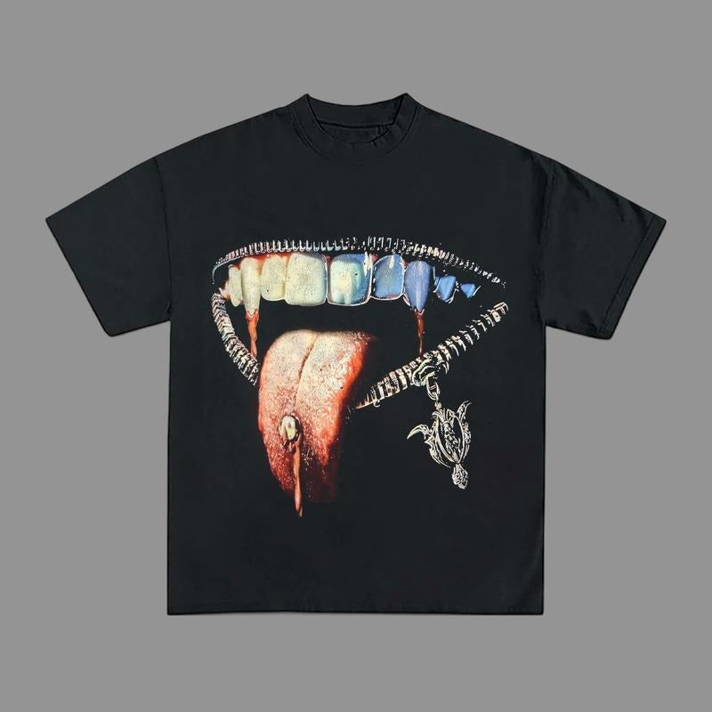 Big Mouth Y2k Clothing T-Shirt Graphic Tee Vintage Merch for Men Women Top Streetwear Hoodie, Sweatshirt | UrbanDripWear.com