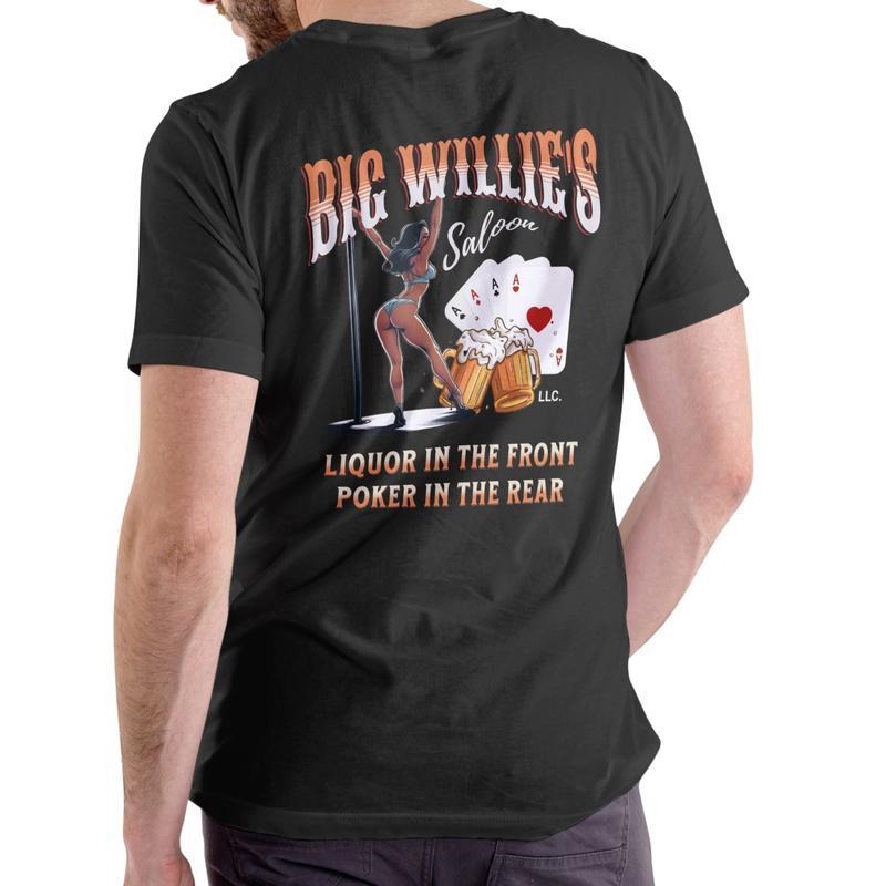 Big Willie's Saloon T Shirt Men's Heavyweight Cotton Short Sleeve Crew Neck T-Shirt Hoodie, Sweatshirt | UrbanDripWear.com