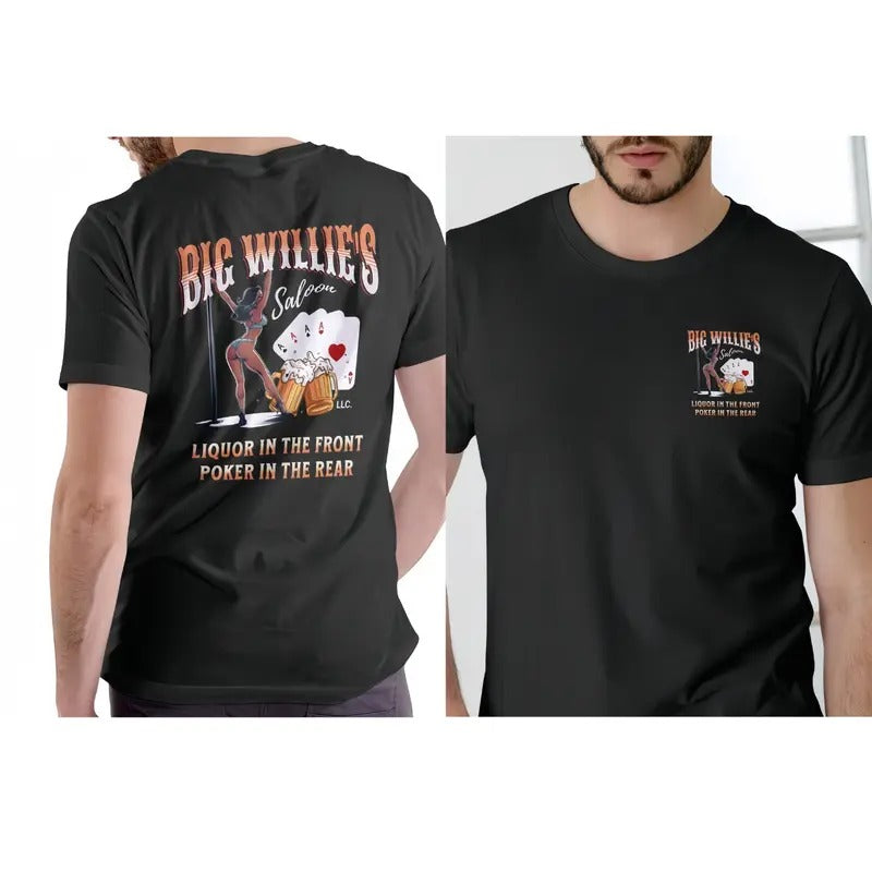 Big Willie's Saloon T-shirt, T-shirt For men Womenswear Sweatshirt Classic Cotton Hoodie | UrbanDripWear.com