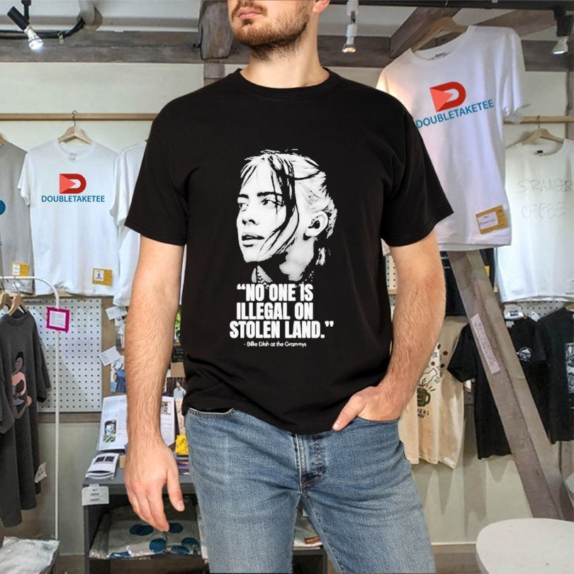 Billie Eilish At The Grammy 2026 No One Is Illegal On Stolen Land Fuck Ice Shirts