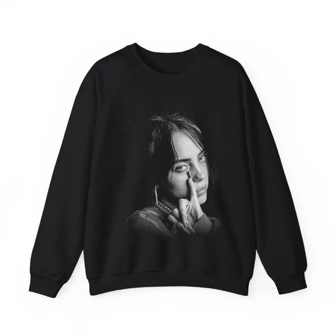 Billieee Eilishhh Sweatshirt, Graphic Tee Craze Sweatshirt Hoodie | UrbanDripWear.com