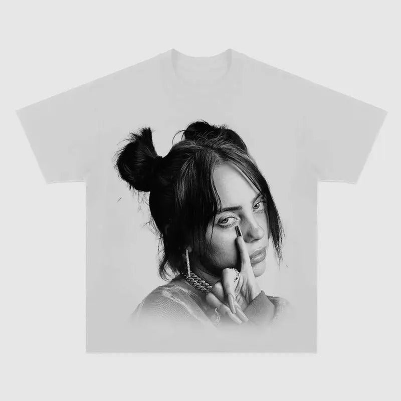 Billieee Eilishhh white T-shirt, Graphic Tee Craze Hoodie, Sweatshirt | UrbanDripWear.com