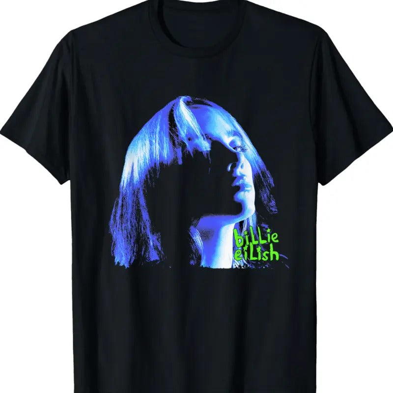 Billieeee EEilish Portrait Tee Cotton Fabric Tshirt Hoodie, Sweatshirt | UrbanDripWear.com