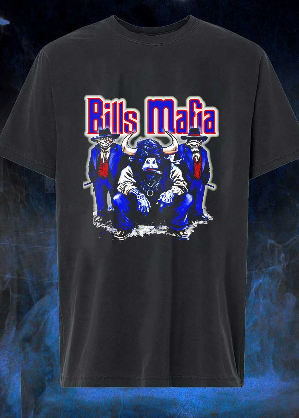 Bills Mafia Apparel Buffalo Bull Gangster Trio T-Shirt