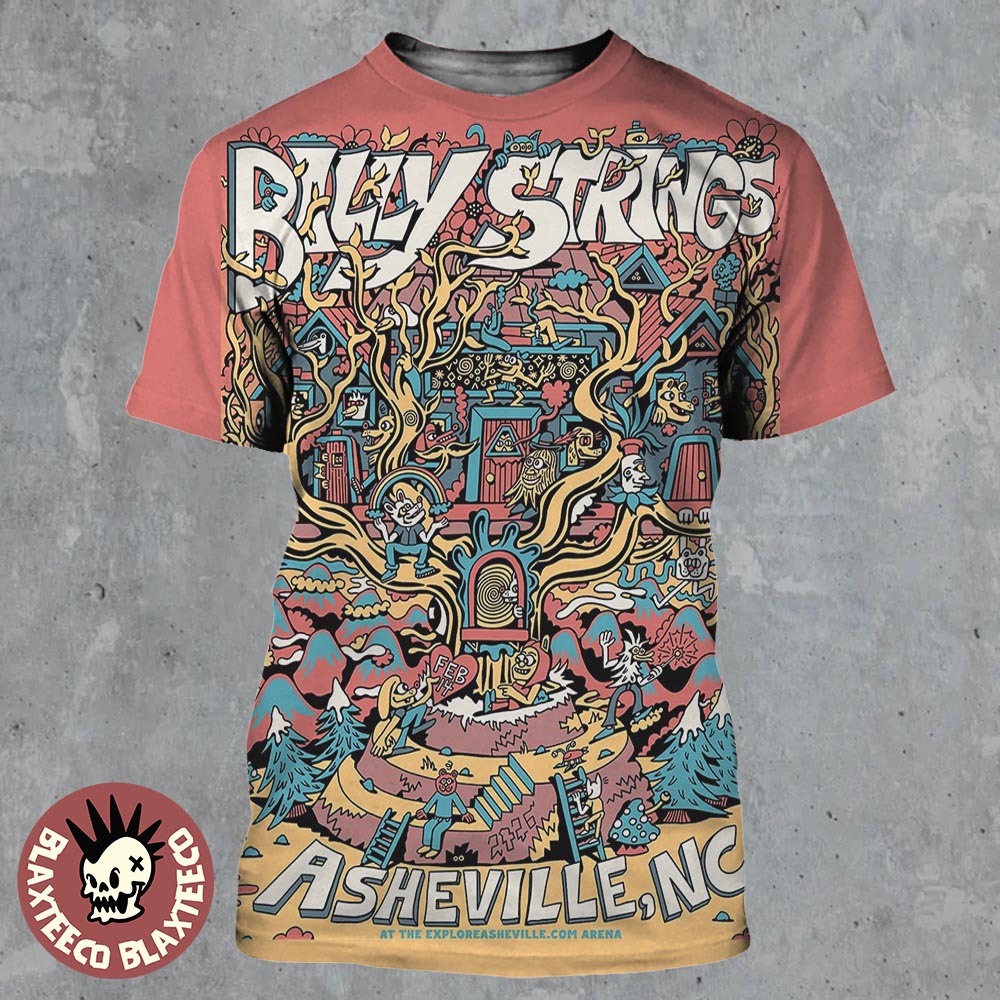 Billy Strings Asheville North Carolina 2026 Night 4 Poster At Exploreasheville.com Arena On February 14 2026 Art By Killer Acid All Over Print Shirt