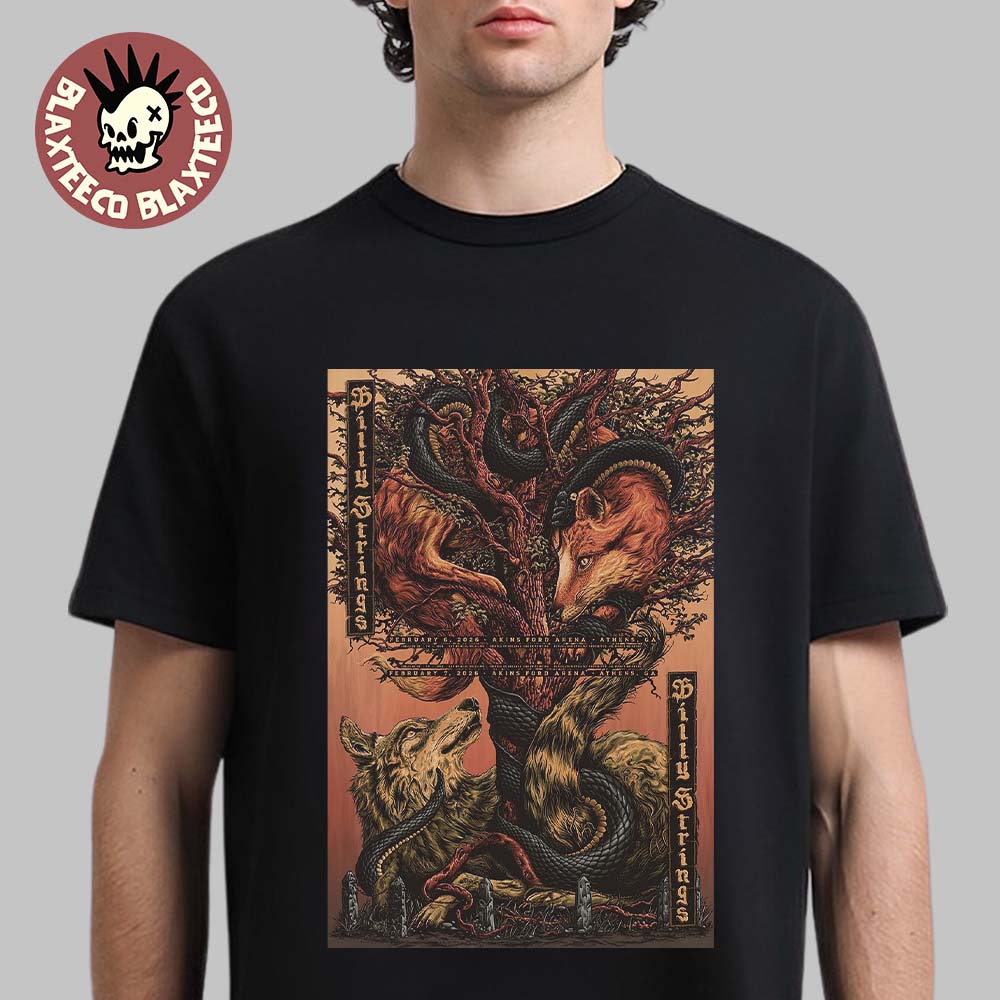 Billy Strings Athens Georgia 2026 Night 1 And 2 Combined Gig Poster At Akins Ford Arena On February 6 And 7 2026 Winter Tour T-Shirt