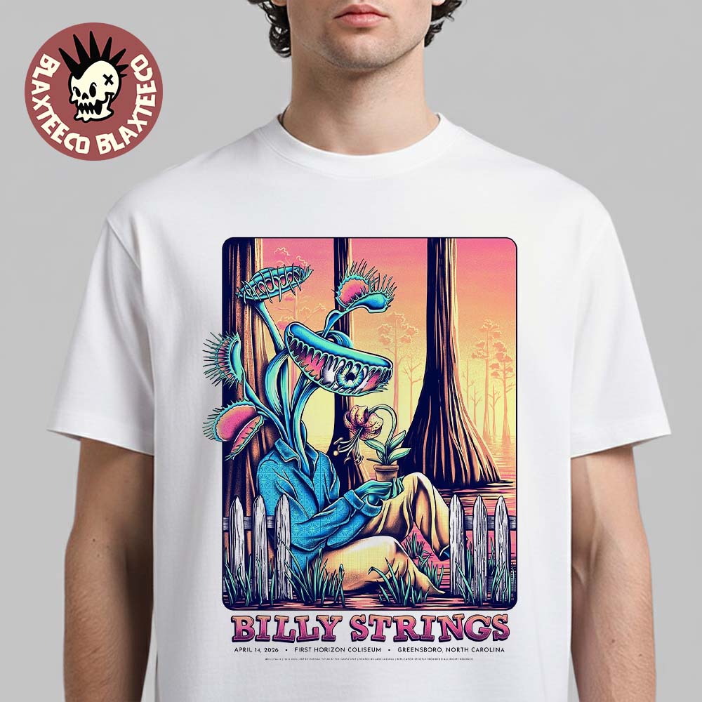 Billy Strings Greensboro North Carolina 2026 Venue Poster At First Horizon Coliseum On April 14 2026 T-Shirt