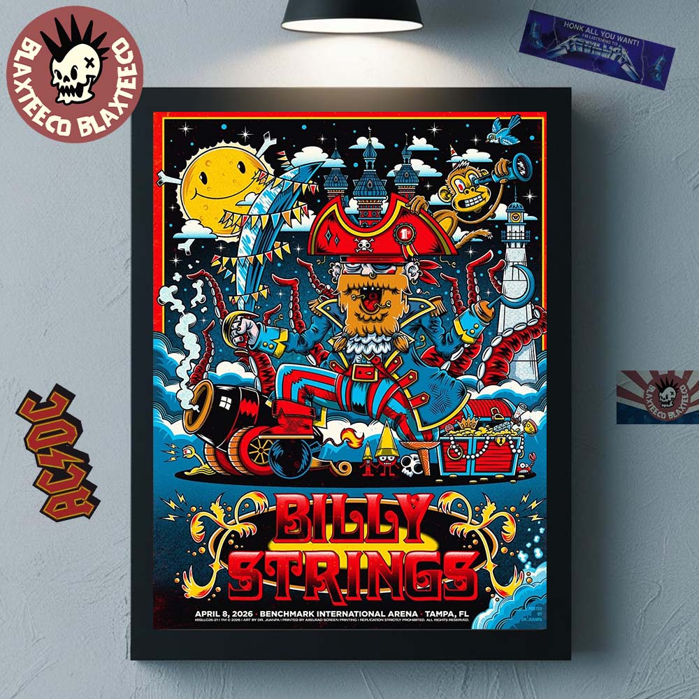 Billy Strings Tampa Florida 2026 Merch Gig Poster At Benchmark International Arena On April 8 2026 The Pirate Art Home Decor Poster Canvas