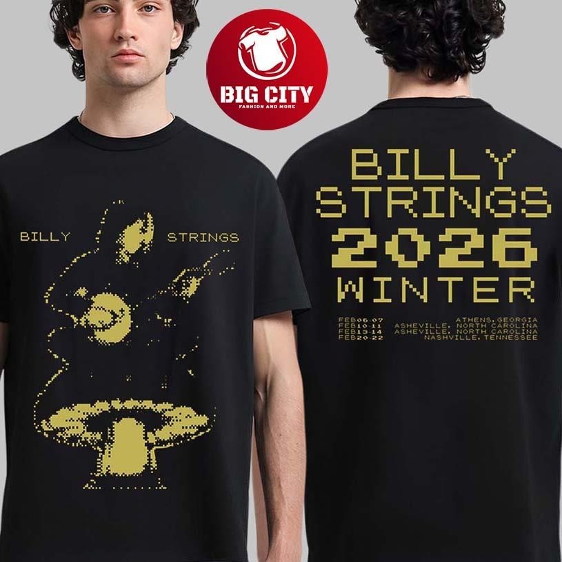 Billy Strings Winter 2026 Tour Merch Billy Banjo Two Sided Shirt
