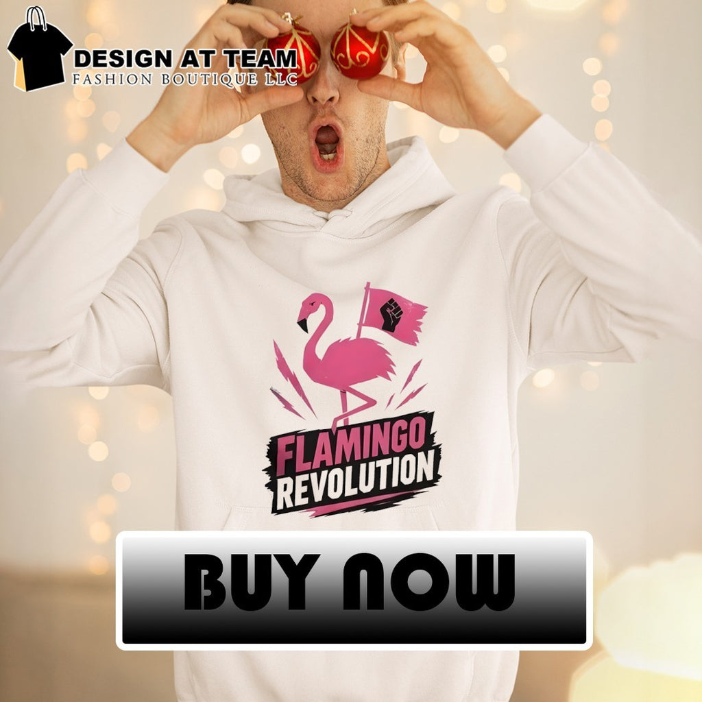 Bird Flamingo raising the Fist flag Flamingo Revolution shirt